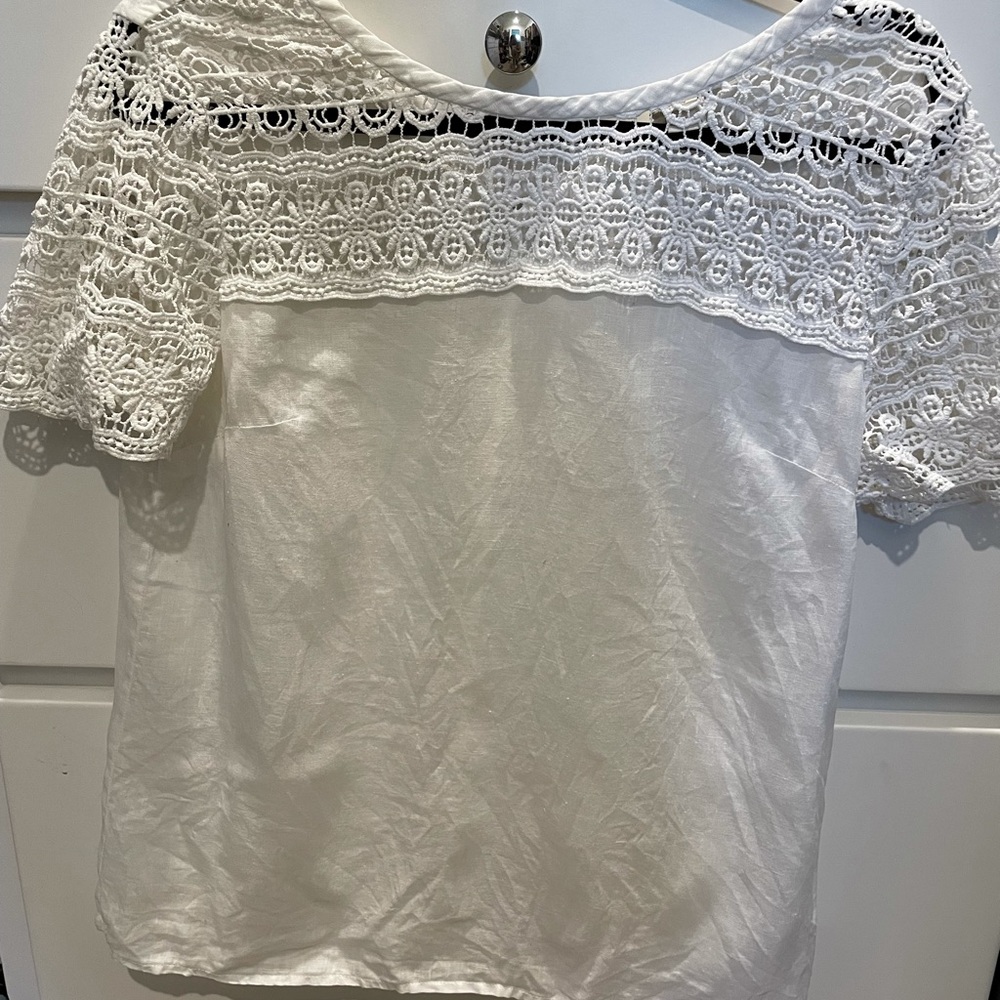 J crew white linen shirt